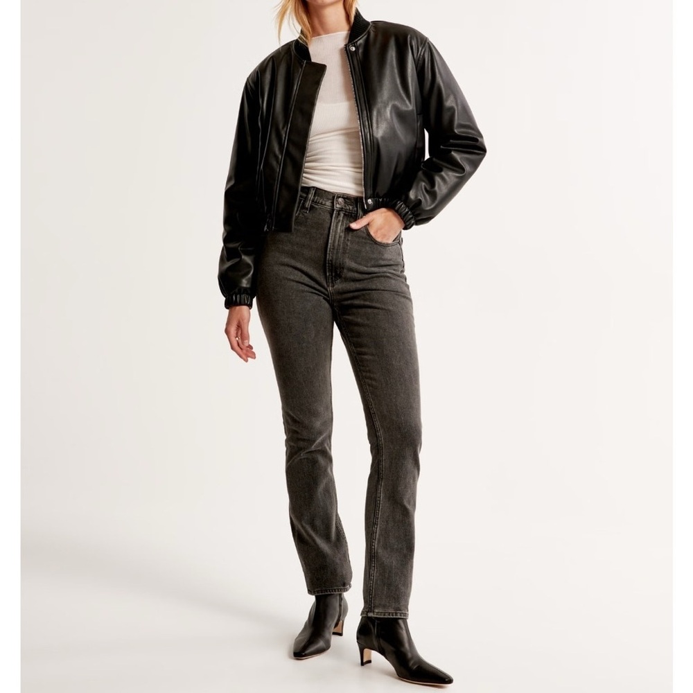 Abercrombie & Fitch Slim Straight Ultra High Rise Black Jeans